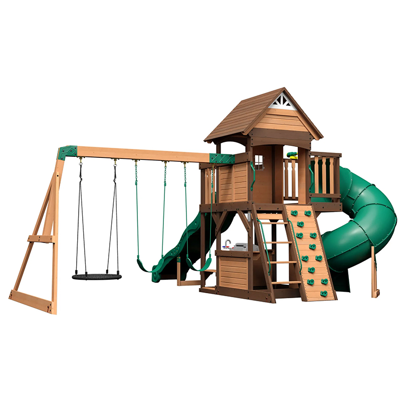 Kids Outdoor Monkey Bars - Ensemble de balançoires d'extérieur en bois