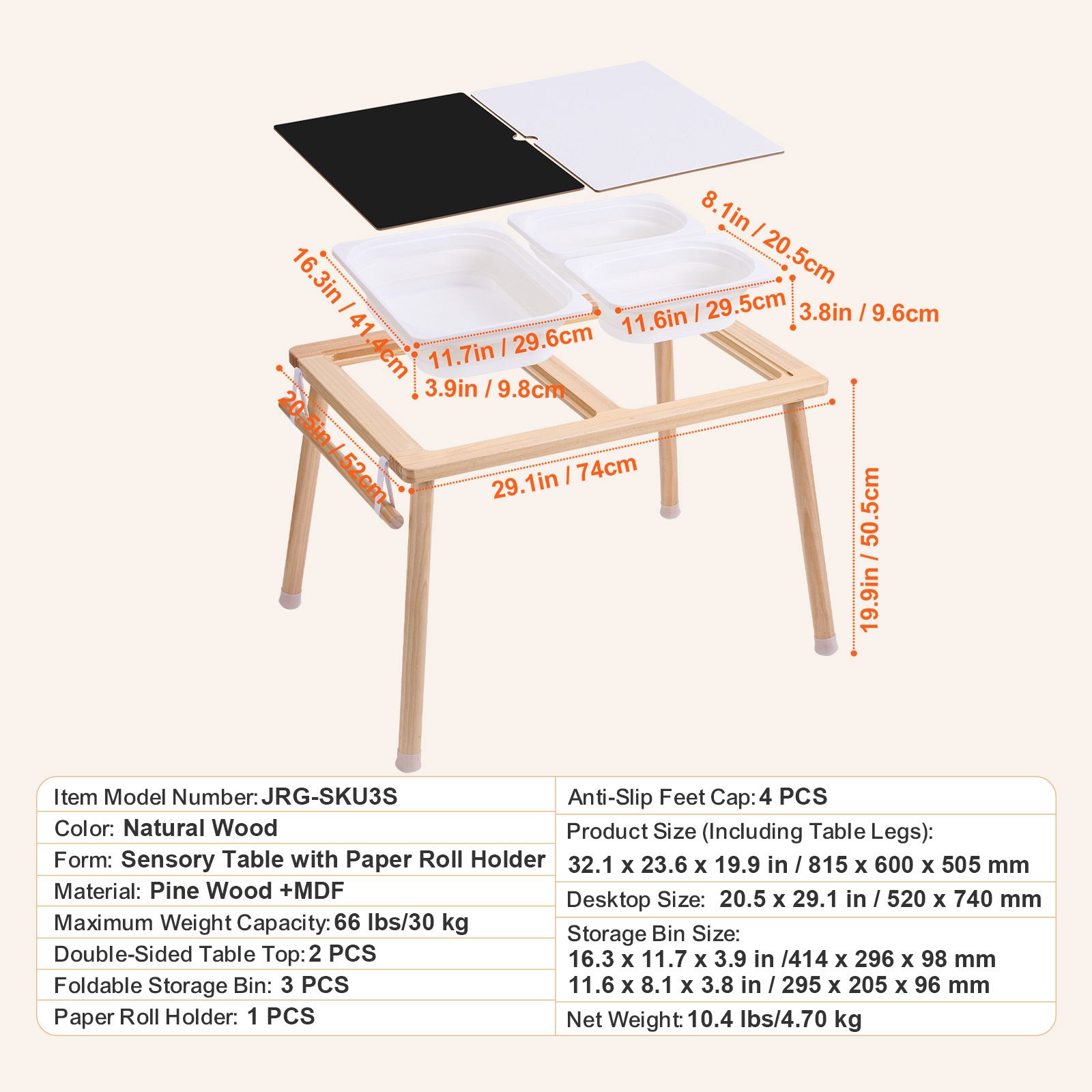 Kids Outdoor Sensory Table - Table sensorielle pour tout-petits, table d'activités
