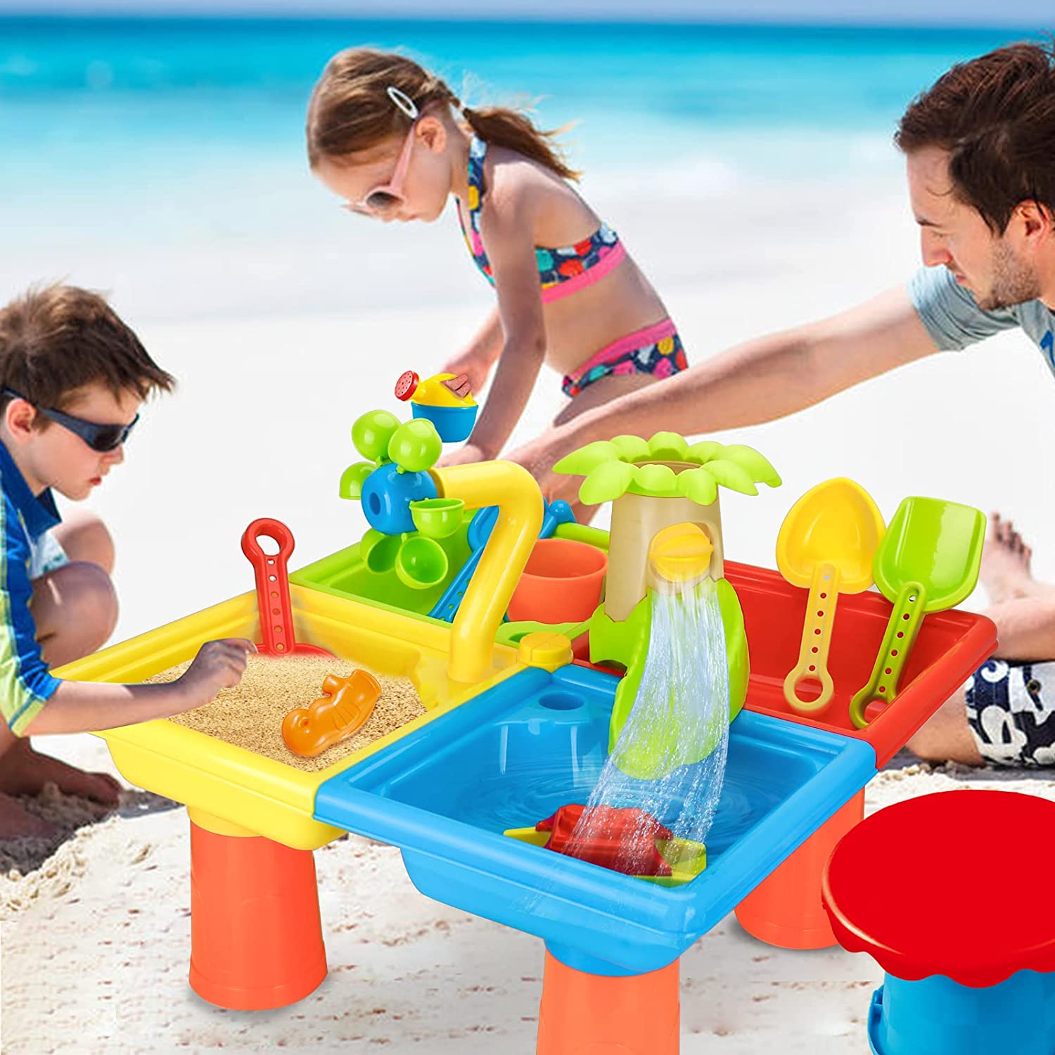 Kids Outdoor Water Play Table - Table de plage pour enfants, jouets