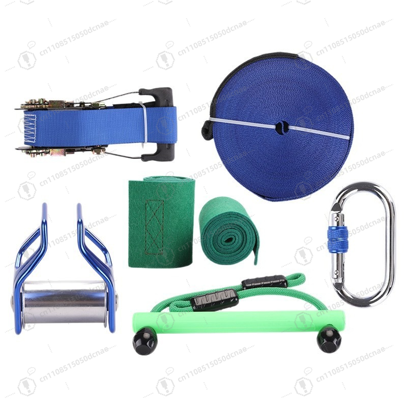 Kids Outdoor Monkey Bars - Kit d'entraînement Slackline pour enfants, Ensemble