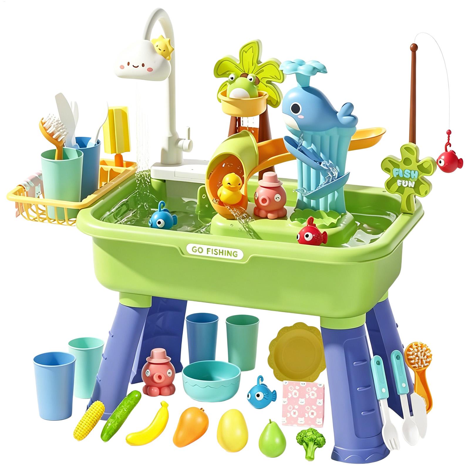 Kids Outdoor Water Play Table - Table d'eau pour enfants avec pompe,