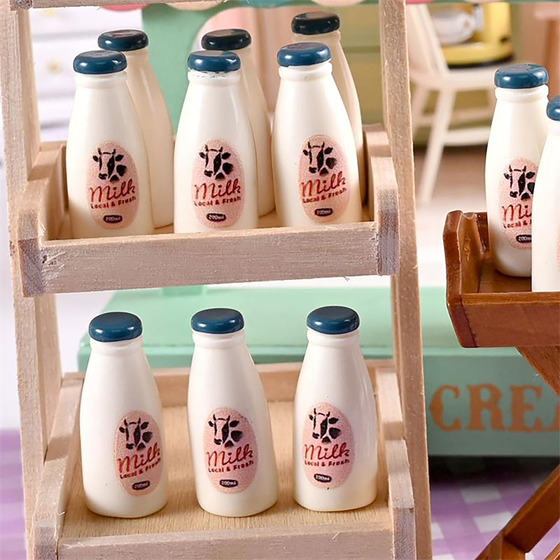 Kids Outdoor Mud Kitchen Accessories - Modèle alimentaire Miniature, bouteille de lait,