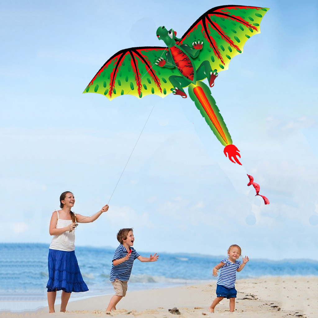Kids Unique Outdoor Toys - Cerf-volant 3D D-Ragon K-ite pour enfants,