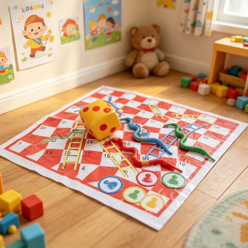 Kids Outdoor Mat Waterproof - Tapis de jeu imperméable Snake Ladder,