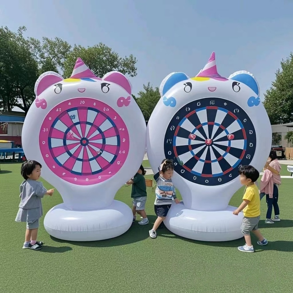 Kids Outdoor Easter Toys - Jeu de lancer licorne gonflable, fléchettes