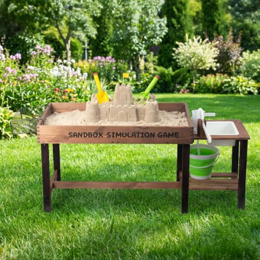 Kids Outdoor Water Play Table - Table de jeu en bois d'extérieur