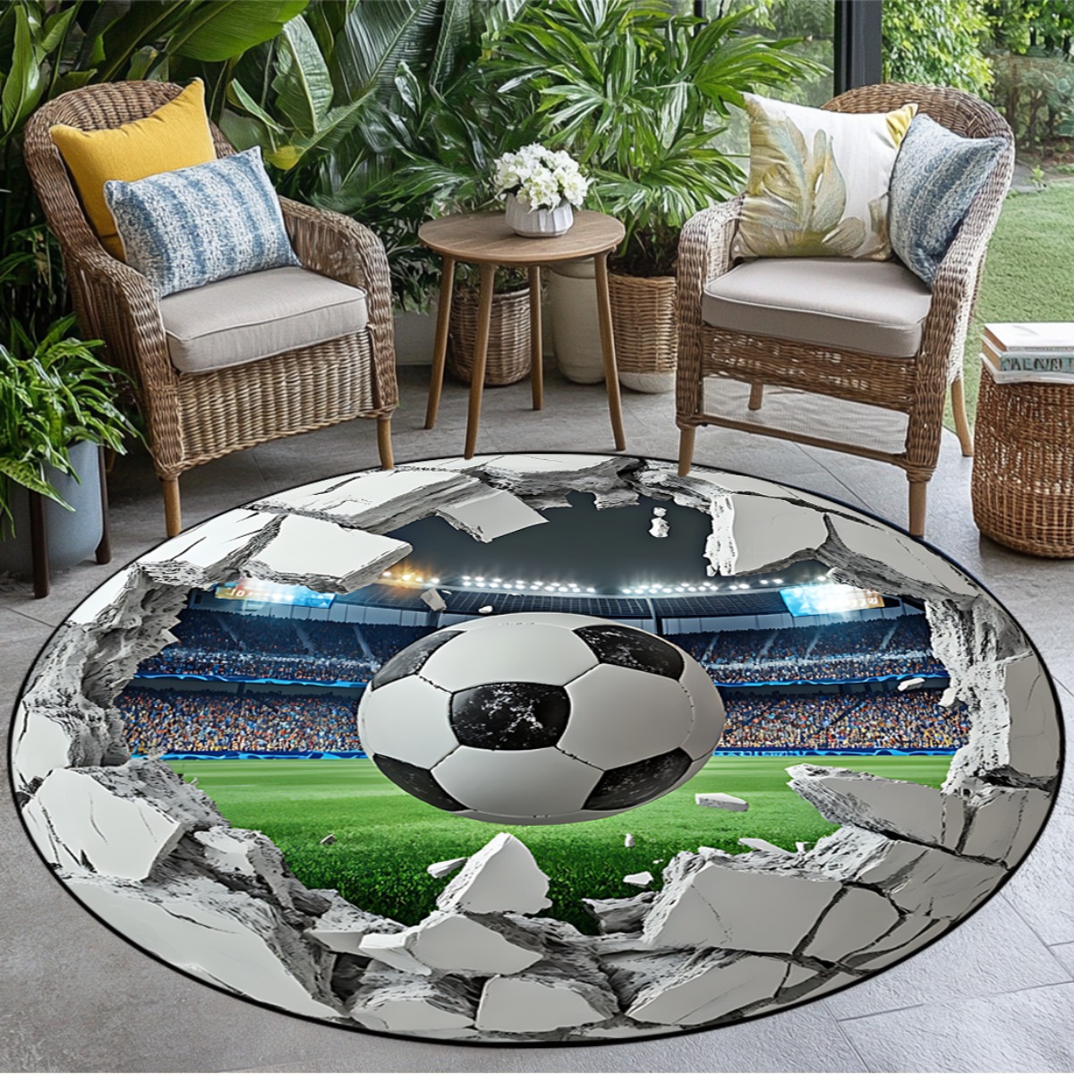 Tapis rond de terrain de footb - Kids Outdoor Mat Waterproof avis et prix