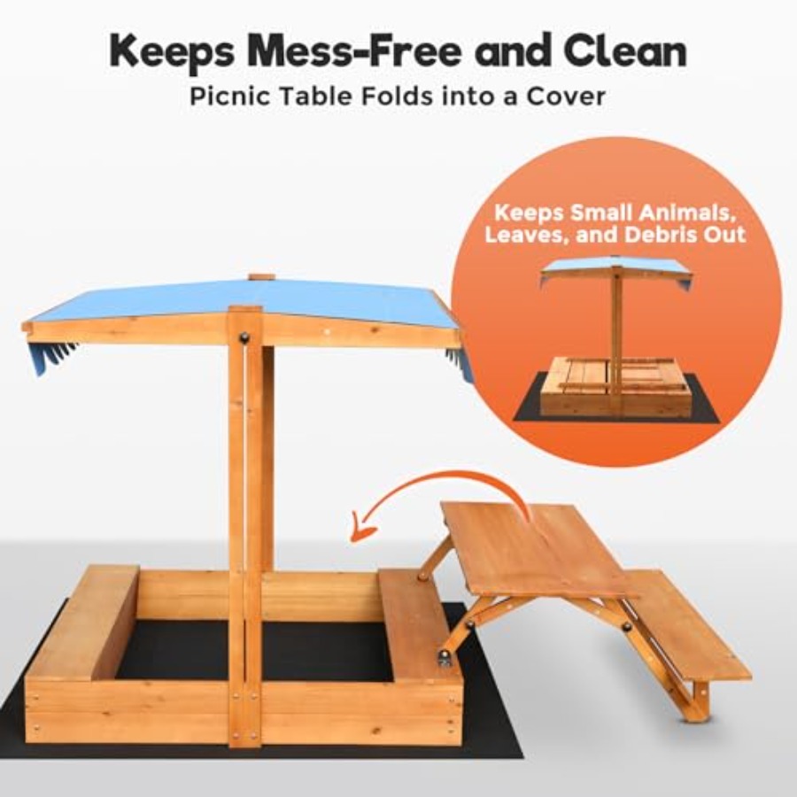 Bac à sable en bois pour enfan - Kids Outdoor Bench Table avis et prix