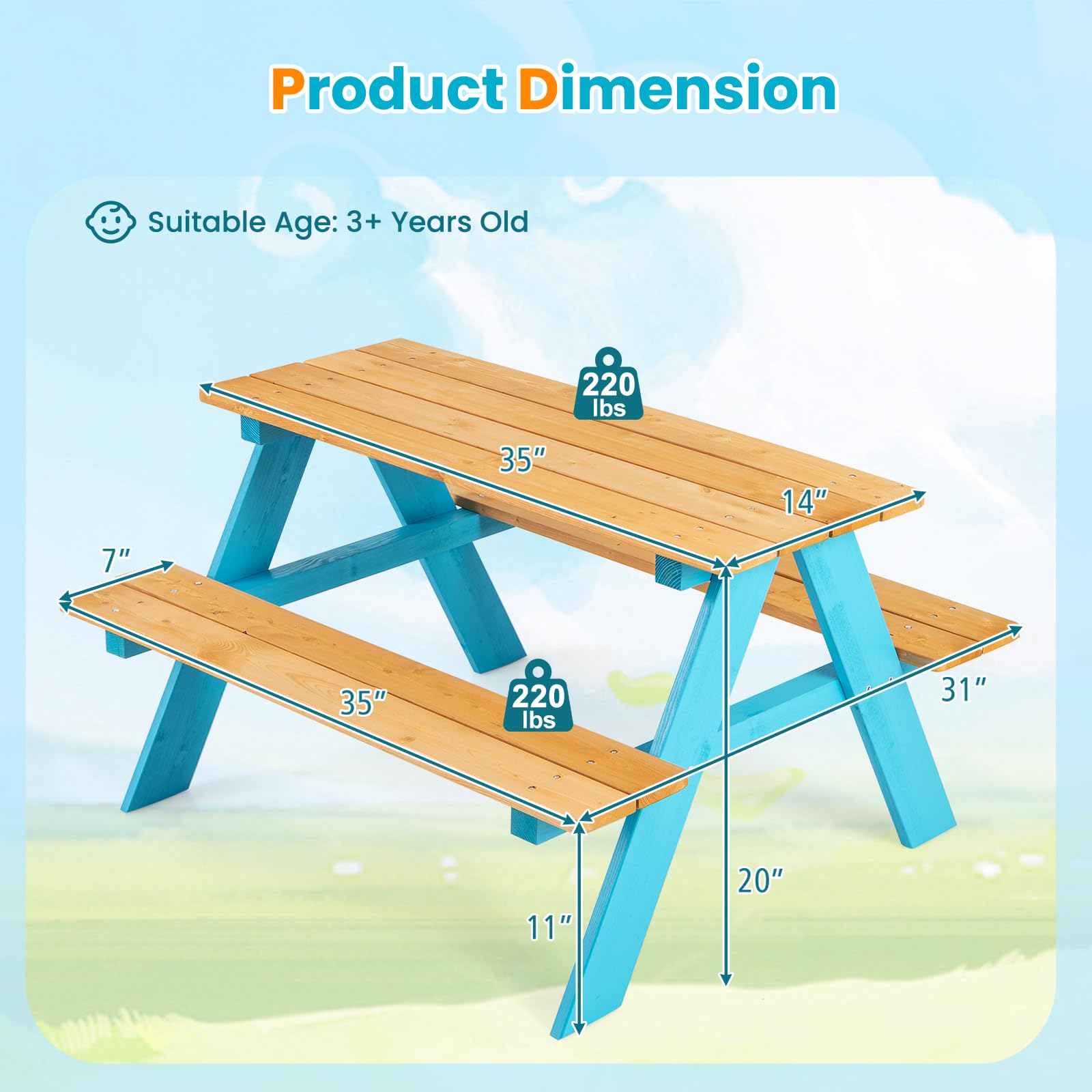 Table et banc de pique-nique e - Kids Outdoor Bench Table avis et prix