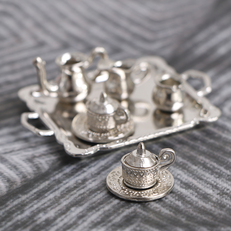 Miniature Silver Metal Tea and - Kids Outdoor Mud Kitchen Accessories avis et prix