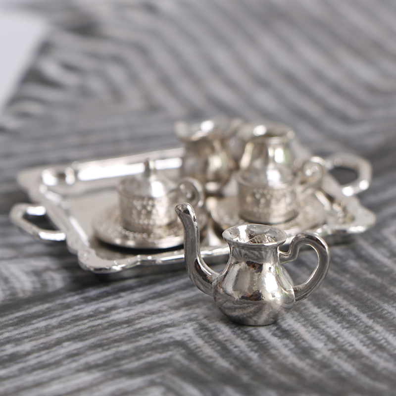 Miniature Silver Metal Tea and - Kids Outdoor Mud Kitchen Accessories avis et prix