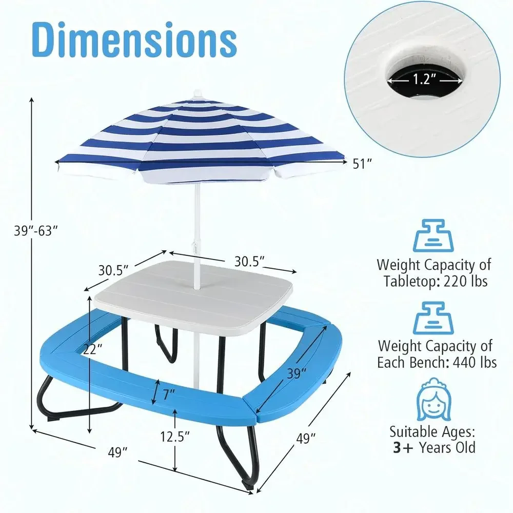 Table de pique-nique pour enfa - Kids Outdoor Bench Table avis et prix