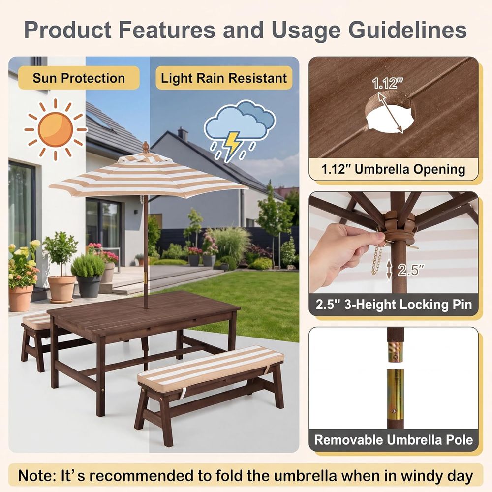 Table de pique-nique pour enfa - Kids Outdoor Bench Table avis et prix