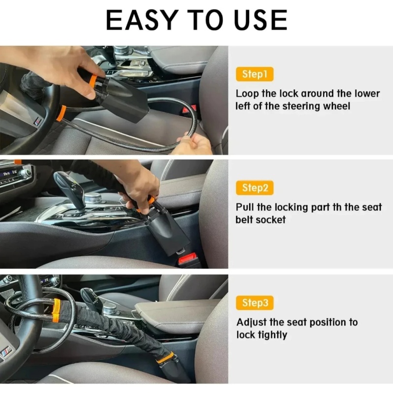 Verrou de volant de voiture av - Swing Seat Belt avis et prix
