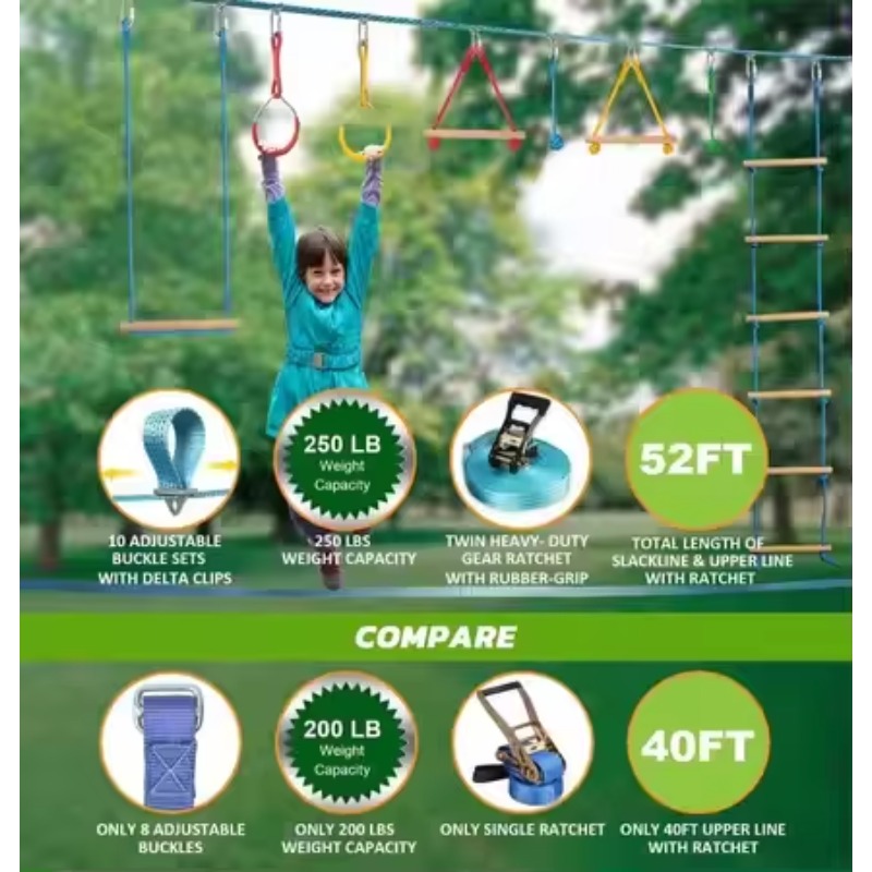 Kit de cours d'obstacles Warri - Kids Outdoor Monkey Bars avis et prix