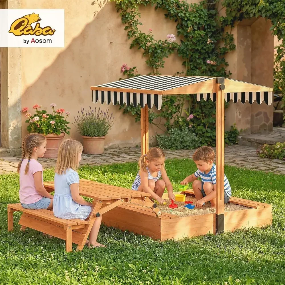 Bac à sable Qaba pour enfants  - Kids Outdoor Bench Table avis et prix