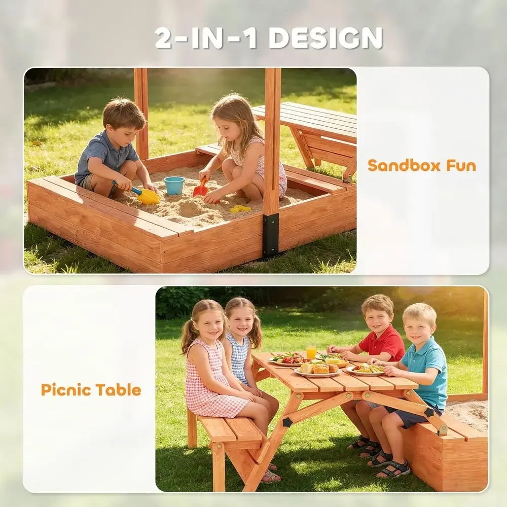 Bac à sable Qaba pour enfants  - Kids Outdoor Bench Table avis et prix