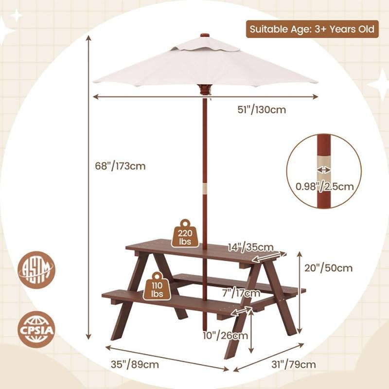 Ensemble table et banc de piqu - Kids Outdoor Bench Table avis et prix